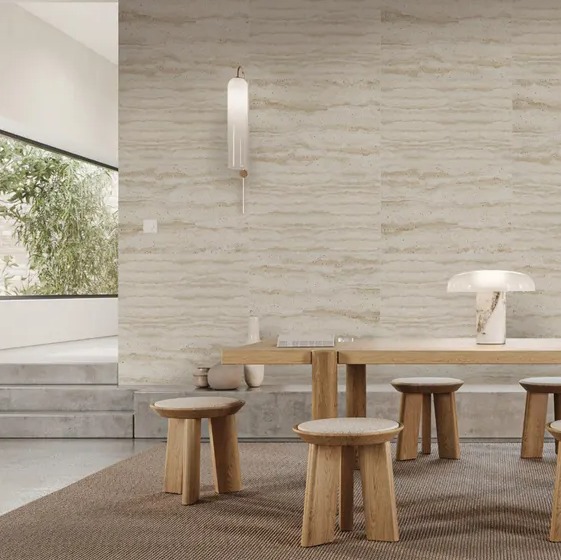 Accents pierre naturelle : travertin en petite surface